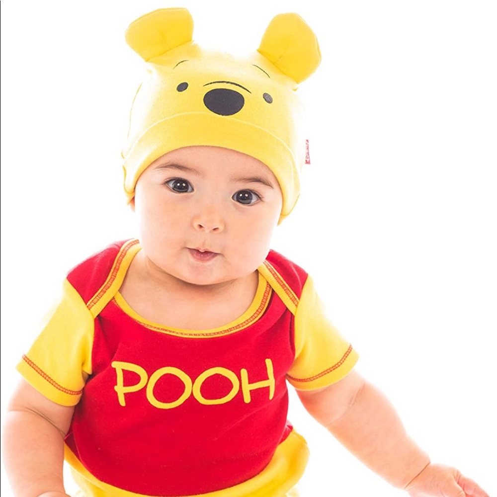 Winnie the Pooh Baby Halloween Costume Size 0-3 months, Onesie & Beanie, NWT